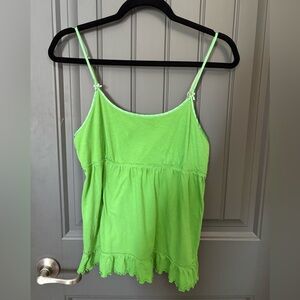 Bright Green Flowy Camisole Top